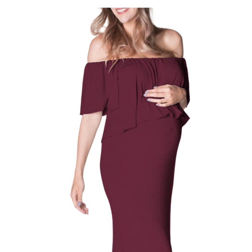 Maternity Off Shoulder Maxi Dress